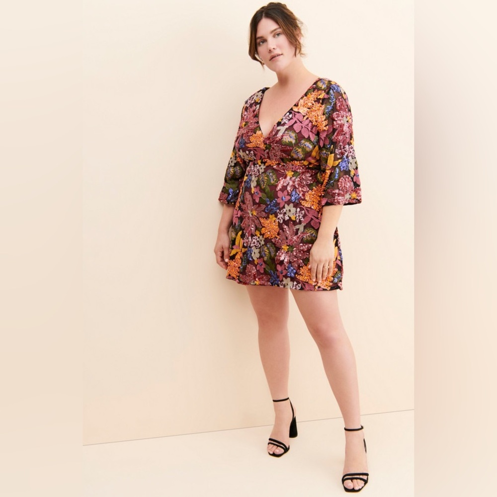 Anthropologie Multicolor Floral Mini Dress